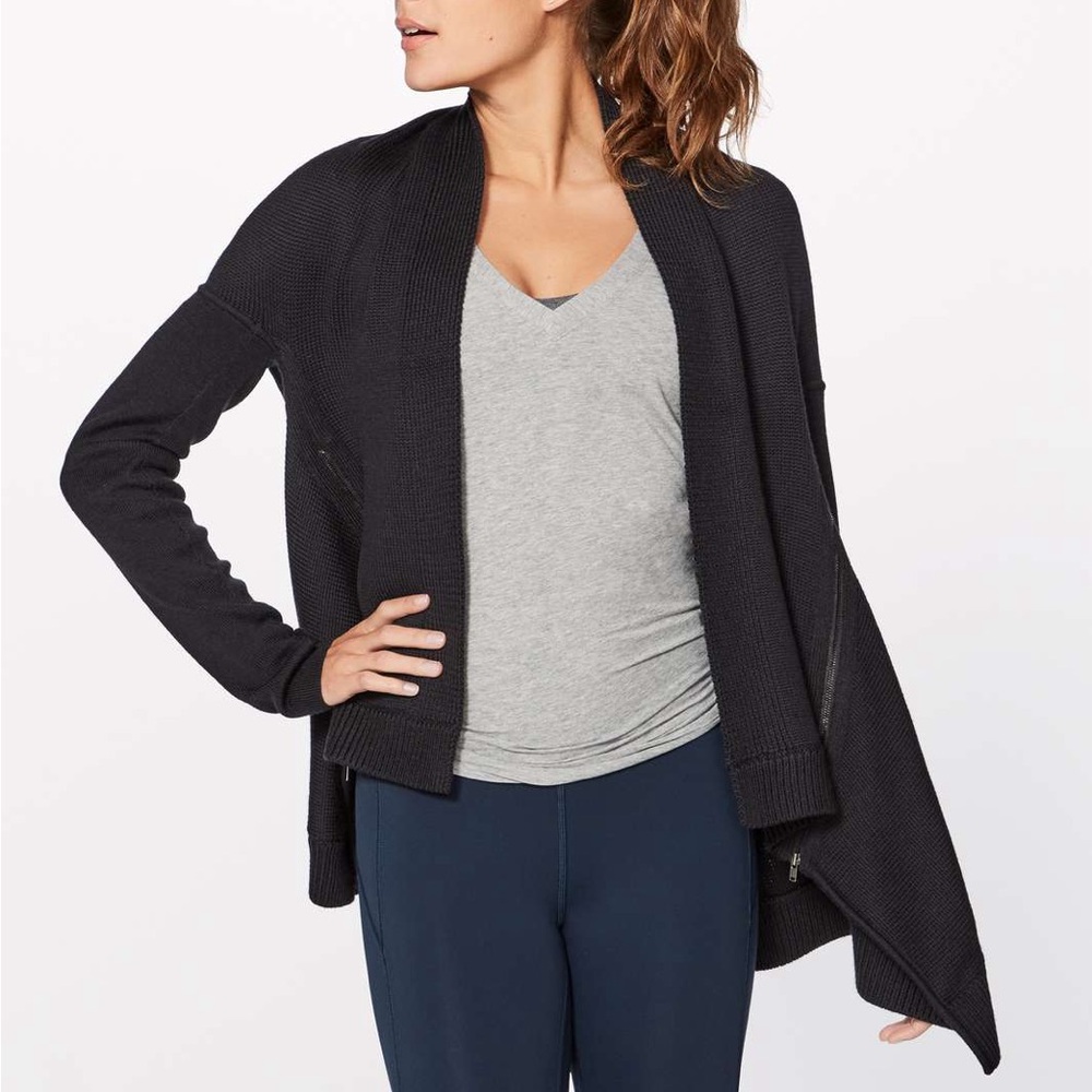 Lululemon Wrap it Up Sweater, black, size 4